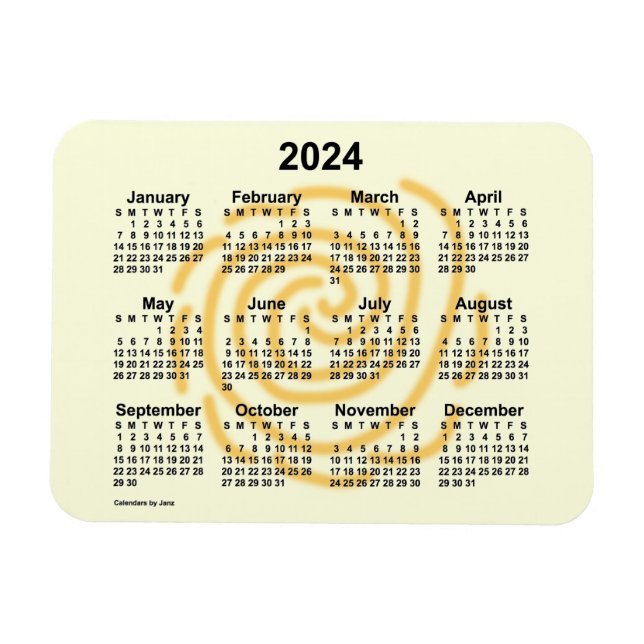 Imán Calendario de días soleados de 2024, de Janz 4x3 M (Horizontal)