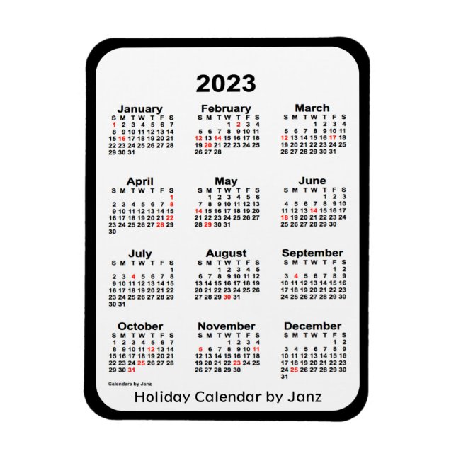 Imán Calendario de festividades negras de 2023 por Janz (Vertical)
