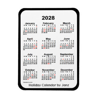 Imán Calendario de festividades negras de 2028 por Janz
