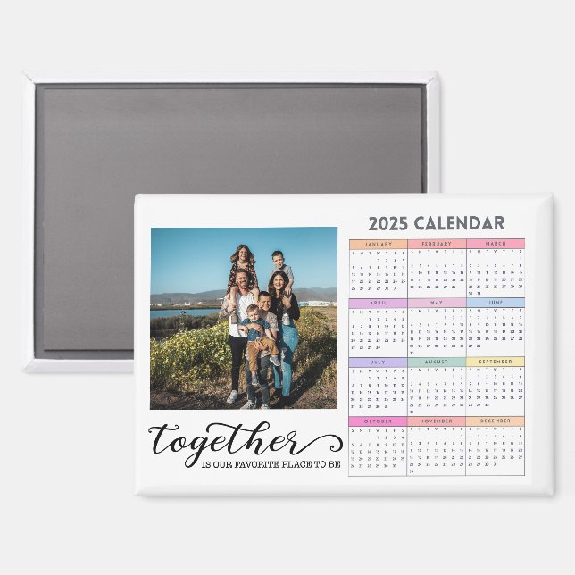 Imán Calendario de foto de personalizado 2025 (Anverso/Reverso)