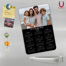 Imán Calendario de fotografía personalizada Black Moder