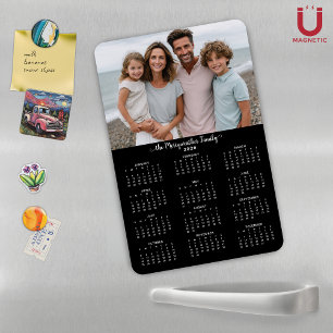 Imán Calendario de fotografía personalizada Black Moder