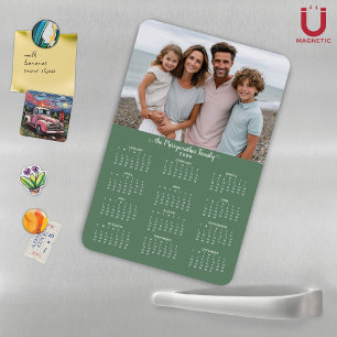Imán Calendario de fotos de vacaciones verdes personali
