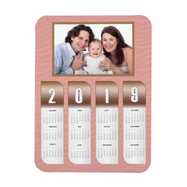 Imán Calendario de fotos personalizado de 2019 (Vertical)
