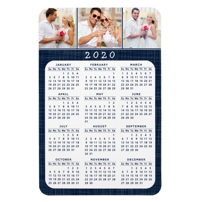 Imán Calendario de Frigoríficos Magnéticos Blancos Foto (Vertical)
