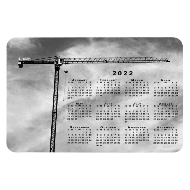 Imán Calendario de la grúa de construcción de moda Foto (Horizontal)