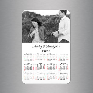 Imán Calendario de nombres de fotos personalizados 2026