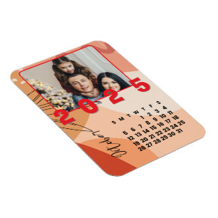 Imán Calendario de octubre de 2025 Año Nuevo Foto Famil