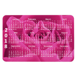 Imán Calendario de Pétalos de rosa rosa 2018