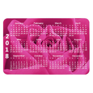 Imán Calendario de Pétalos de rosa rosa 2018