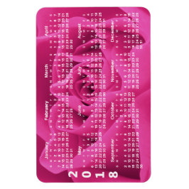 Imán Calendario de Pétalos de rosa rosa 2018