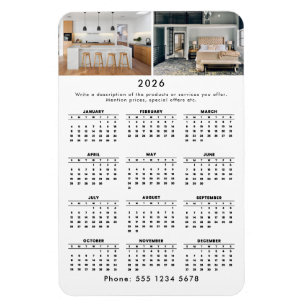 Imán Calendario de promoción de negocios 2 Photo 2026