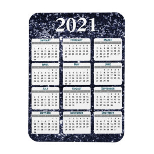 Imán Calendario de purpurina brillante voluminoso del a