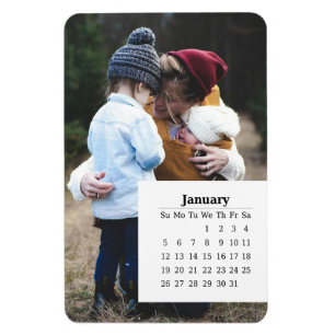 Imán Calendario de superposición de enero de 2025