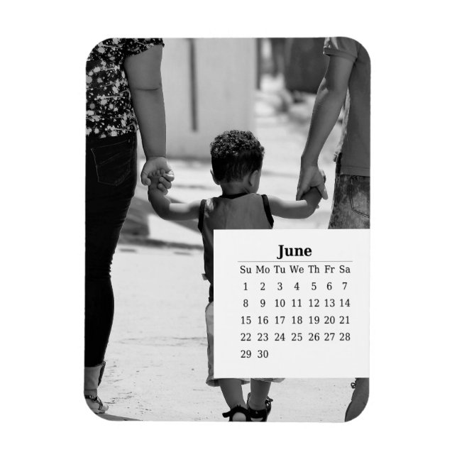Imán Calendario de superposición de junio de 2025 (Vertical)