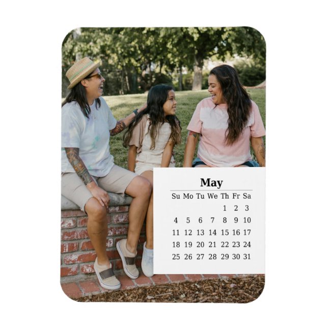 Imán Calendario de superposición de mayo de 2025 (Vertical)