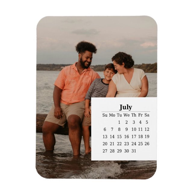 Imán Calendario de superposición julio de 2025 (Vertical)