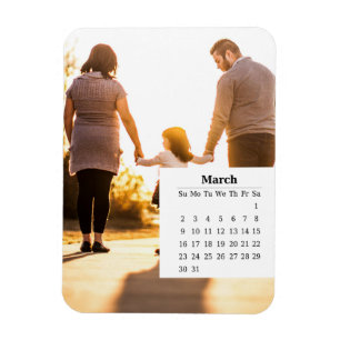 Imán Calendario de superposición marzo de 2025