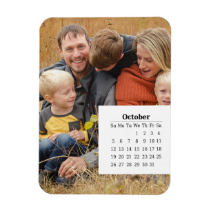 Imán Calendario de superposición octubre de 2025