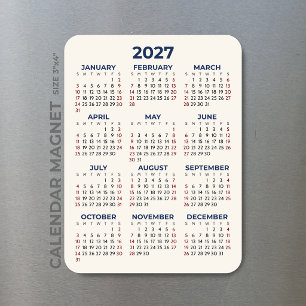 Imán Calendario de todo el año 2027 Tus Colores Mini
