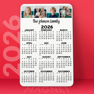 Imán Calendario de vista completa con 4 fotos