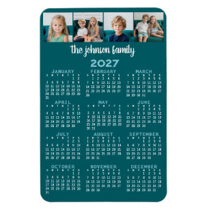 Imán Calendario de vista completa con 4 fotos