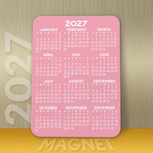Imán Calendario de vista de año completo de 2023 - Míni
