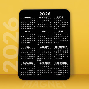 Imán Calendario de vista de año completo de 2023 - Míni