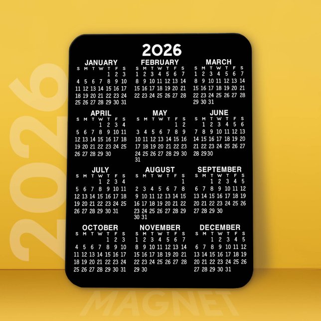 Imán Calendario de vista de año completo de 2023 - Míni (2026 Calendar Magnet)