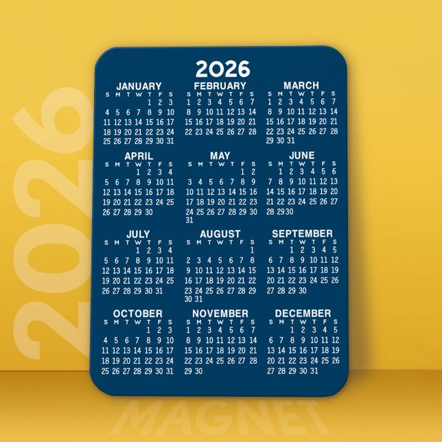 Imán Calendario de vista de año completo de 2023 - Míni (2026 Calendar Magnet)