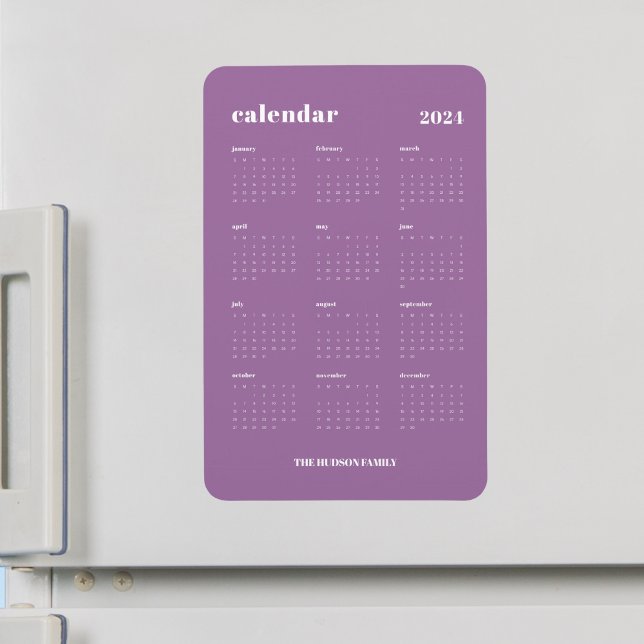 Imán Calendario del año 2024 completo de Lavender de mo (Subido por el creador)
