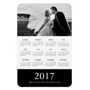 Imán Calendario elegante 2017 de la foto de la raya