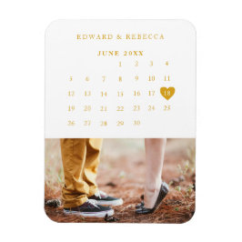Imán Calendario Elegante Foto Bodas Guardar la Fecha