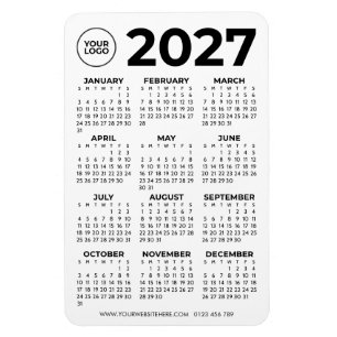 Imán Calendario empresarial logo negro simple básico 20