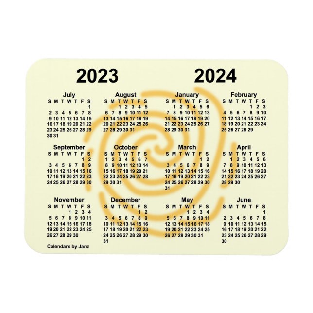 Imán Calendario escolar de 2023-2024 de Sunny Days Scho (Horizontal)