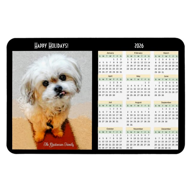 Imán Calendario Flexible Malshi 2026 (Horizontal)