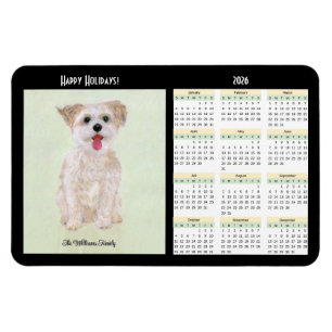 Imán Calendario Flexible Morkie 2026