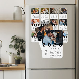 Imán Calendario fotográfico Minimalista moderno de agos