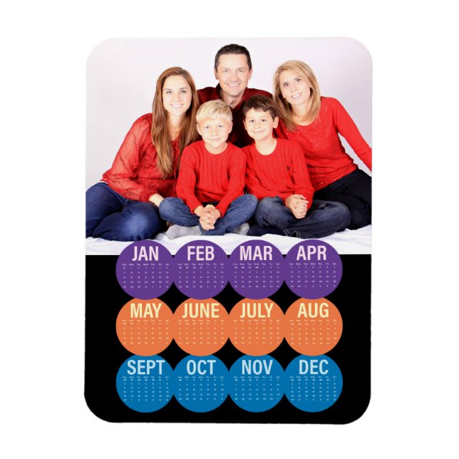 Imán Calendario fotográfico moderno 2018 (Vertical)