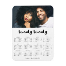 Calendario fotográfico simple de tipografía de mod