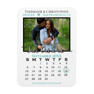 Imán Calendario fotográfico verde azulado y blanco: sal