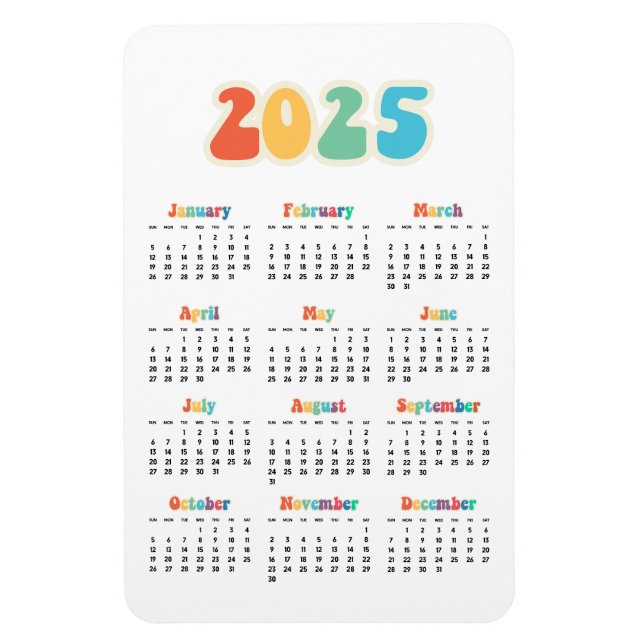 Imán Calendario Hippie 2023 retro 60 (Vertical)