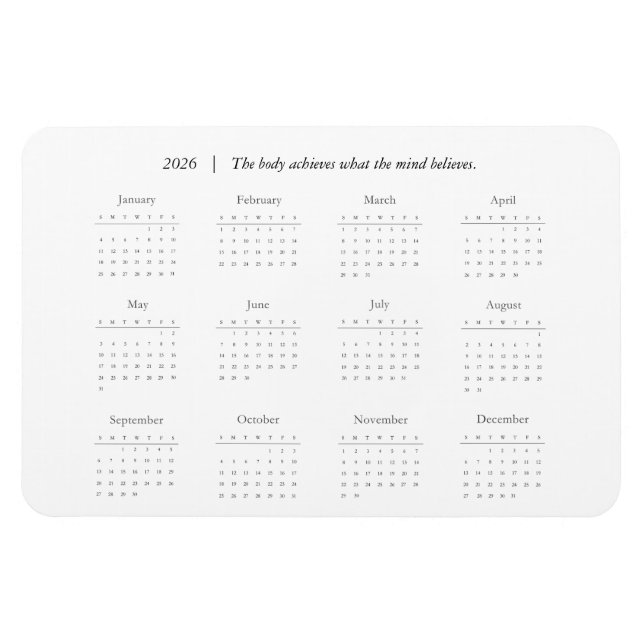 Imán Calendario Magnético de Cota Personalizada 2026 (Horizontal)