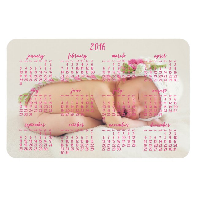 Imán Calendario magnético de personalizado 2016 Foto pa (Horizontal)