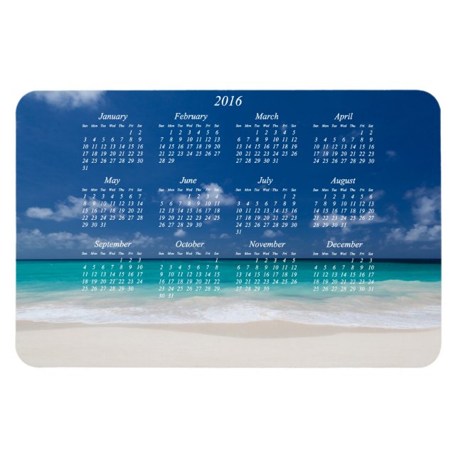Imán Calendario magnético de personalizado Large Beach  (Horizontal)