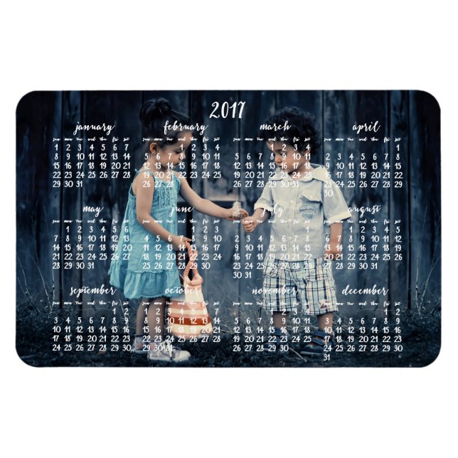 Imán Calendario magnético personalizado 2017 4x6 (Horizontal)