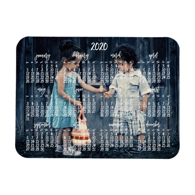Imán Calendario magnético personalizado de 2020 3x4 (Horizontal)