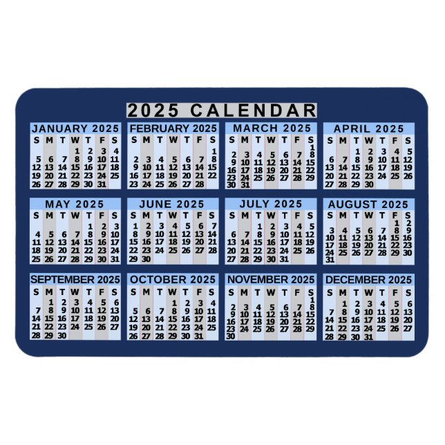 Imán Calendario mensual de 2023 años Fácil de leer (Horizontal)