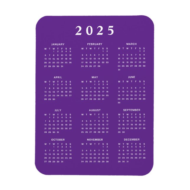 Imán Calendario mensual de 2025