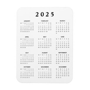 Imán Calendario Mensual de 2025
